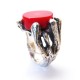 Handmade silver ring with Coral