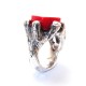 Ring made of silver and Coral