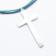 Handmade silver Cross necklace with Turquoise
