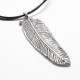 Unique silver pendant Feather with Wolves