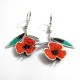 Poppies with Leaves Earrings N11