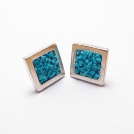 Turquoise Small Square Earrings
