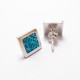 Turquoise silver jewelry - unpolished Small square