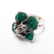 Malachite clover with frog silver jewelry