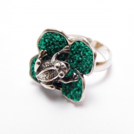 Malachite Clover with Frog Ring