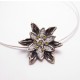 Unique Edelweiss necklace made of silver with yellow Zircon