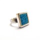 Silver Square ring with Turquoise