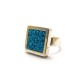 Handmade silver Square ring with Turquoise