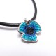 Unique silver Tiny Poppy necklace with Turquoise