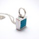 Unique Square necklace with Turquoise