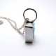 Silver Square necklace with Turquoise